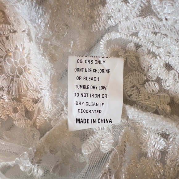 #A259   FT INC  Romantic  White Embroidered  Mesh Top, Sequins NWT XL - Picture 7 of 11